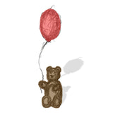 Red Balloon Teddy Bear Sketch Men's Short Sleeve Graphic Tee - Comfort Zone Studios