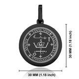 Stainless Steel Seal of Archangel Michael Round Medallion Keychain
