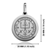 Stainless Steel Seal of Archangel Raphael Round Medallion Keychain