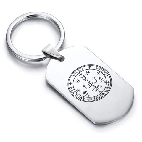Stainless Steel Seal of Archangel Uriel Dog Tag Keychain