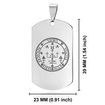 Stainless Steel Seal of Archangel Uriel Dog Tag Pendant