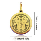 Stainless Steel Seal of Archangel Uriel Round Medallion Keychain