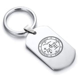 Stainless Steel Seal of Archangel Samael Dog Tag Keychain