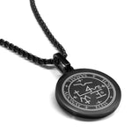 Stainless Steel Seal of Archangel Samael Round Medallion Pendant