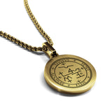 Stainless Steel Seal of Archangel Samael Round Medallion Pendant