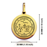 Stainless Steel Seal of Archangel Samael Round Medallion Keychain
