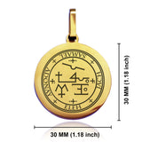Stainless Steel Seal of Archangel Samael Round Medallion Pendant