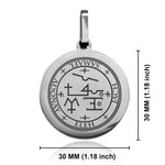 Stainless Steel Seal of Archangel Samael Round Medallion Keychain