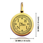Stainless Steel Seal of Archangel Thavael Round Medallion Pendant