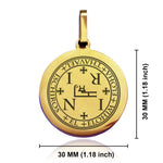 Stainless Steel Seal of Archangel Thavael Round Medallion Pendant