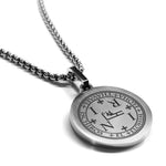 Stainless Steel Seal of Archangel Thavael Round Medallion Pendant