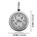 Stainless Steel Seal of Archangel Thavael Round Medallion Keychain