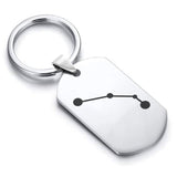 Stainless Steel Aries (Ram) Astrology Constellations Dog Tag Keychain - Comfort Zone Studios