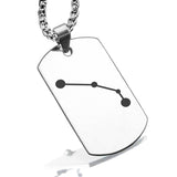 Stainless Steel Aries (Ram) Astrology Constellations Dog Tag Pendant - Comfort Zone Studios