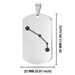 Stainless Steel Aries (Ram) Astrology Constellations Dog Tag Keychain - Comfort Zone Studios