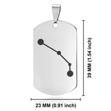 Stainless Steel Aries (Ram) Astrology Constellations Dog Tag Keychain - Comfort Zone Studios