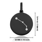 Stainless Steel Aries (Ram) Astrology Constellations Round Medallion Keychain