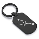 Stainless Steel Taurus (Bull) Astrology Constellations Dog Tag Keychain - Comfort Zone Studios