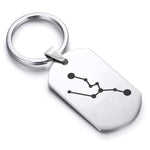 Stainless Steel Taurus (Bull) Astrology Constellations Dog Tag Keychain - Comfort Zone Studios