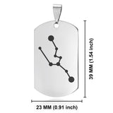 Stainless Steel Taurus (Bull) Astrology Constellations Dog Tag Keychain - Comfort Zone Studios