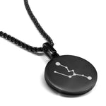 Stainless Steel Taurus (Bull) Astrology Constellations Round Medallion Pendant