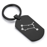 Stainless Steel Gemini (Twins) Astrology Constellations Dog Tag Keychain - Comfort Zone Studios