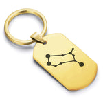 Stainless Steel Gemini (Twins) Astrology Constellations Dog Tag Keychain - Comfort Zone Studios