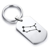 Stainless Steel Gemini (Twins) Astrology Constellations Dog Tag Keychain - Comfort Zone Studios