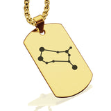 Stainless Steel Gemini (Twins) Astrology Constellations Dog Tag Pendant - Comfort Zone Studios
