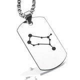 Stainless Steel Gemini (Twins) Astrology Constellations Dog Tag Pendant - Comfort Zone Studios