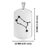 Stainless Steel Gemini (Twins) Astrology Constellations Dog Tag Pendant - Comfort Zone Studios