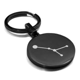 Stainless Steel Cancer (Crab) Astrology Constellations Round Medallion Keychain