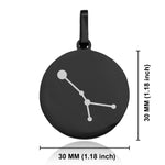 Stainless Steel Cancer (Crab) Astrology Constellations Round Medallion Pendant