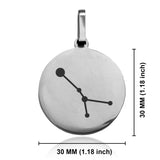 Stainless Steel Cancer (Crab) Astrology Constellations Round Medallion Pendant