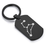 Stainless Steel Leo (Lion) Astrology Constellations Dog Tag Keychain - Comfort Zone Studios