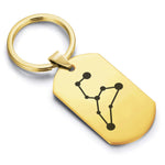 Stainless Steel Leo (Lion) Astrology Constellations Dog Tag Keychain - Comfort Zone Studios