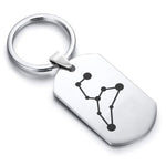 Stainless Steel Leo (Lion) Astrology Constellations Dog Tag Keychain - Comfort Zone Studios