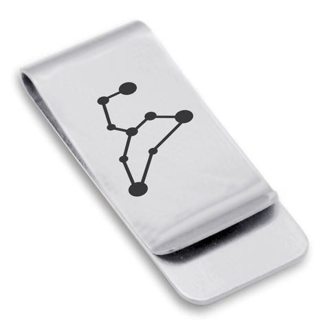 Stainless Steel Leo (Lion) Astrology Constellations Classic Slim Money Clip