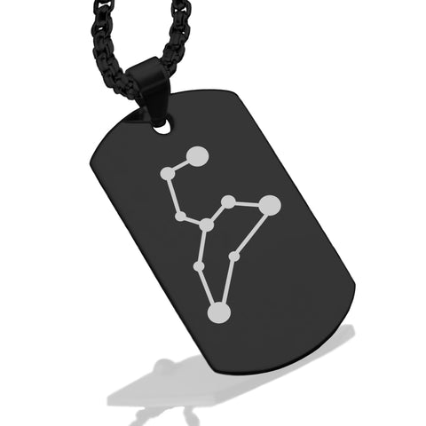 Stainless Steel Leo (Lion) Astrology Constellations Dog Tag Pendant - Comfort Zone Studios