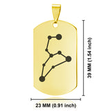 Stainless Steel Leo (Lion) Astrology Constellations Dog Tag Pendant - Comfort Zone Studios