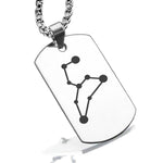 Stainless Steel Leo (Lion) Astrology Constellations Dog Tag Pendant - Comfort Zone Studios