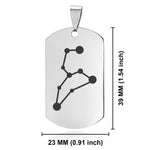 Stainless Steel Leo (Lion) Astrology Constellations Dog Tag Pendant - Comfort Zone Studios