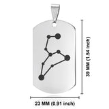 Stainless Steel Leo (Lion) Astrology Constellations Dog Tag Pendant - Comfort Zone Studios