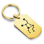Stainless Steel Virgo (Maiden) Astrology Constellations Dog Tag Keychain - Comfort Zone Studios