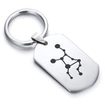 Stainless Steel Virgo (Maiden) Astrology Constellations Dog Tag Keychain - Comfort Zone Studios