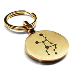 Stainless Steel Virgo (Maiden) Astrology Constellations Round Medallion Keychain
