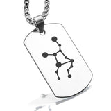 Stainless Steel Virgo (Maiden) Astrology Constellations Dog Tag Pendant - Comfort Zone Studios