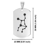 Stainless Steel Virgo (Maiden) Astrology Constellations Dog Tag Keychain - Comfort Zone Studios