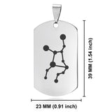 Stainless Steel Virgo (Maiden) Astrology Constellations Dog Tag Keychain - Comfort Zone Studios