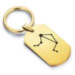 Stainless Steel Libra (Scales) Astrology Constellations Dog Tag Keychain - Comfort Zone Studios